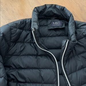 M&S black quilted jacket light weight